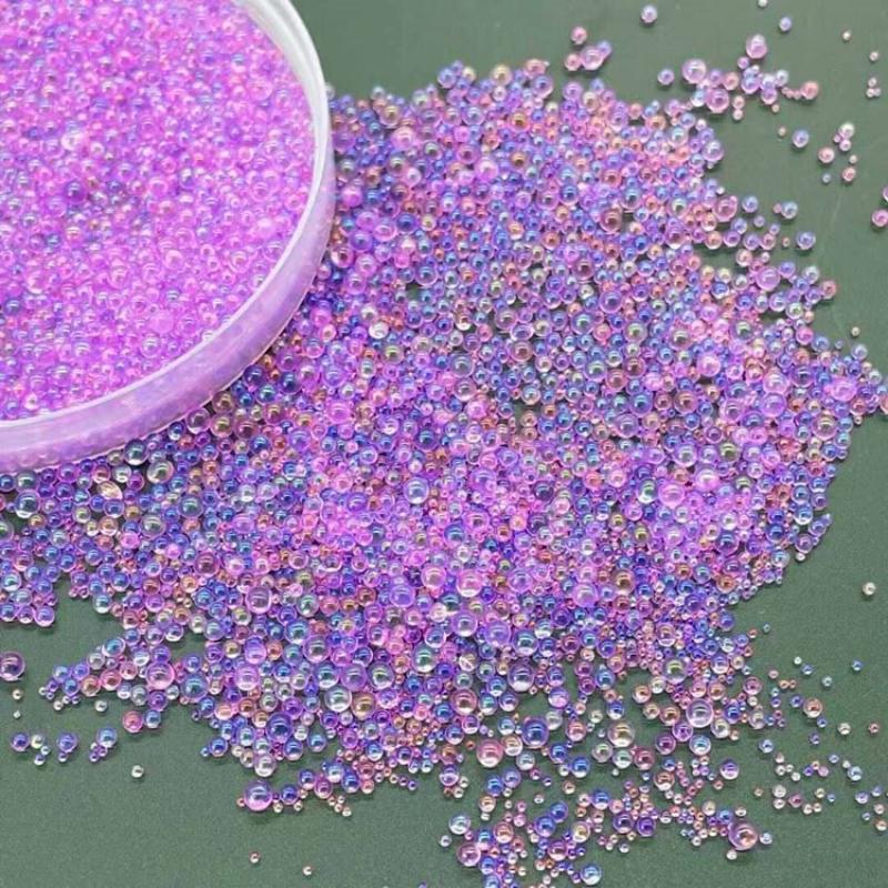 Magic color light purple glass beads 450g mix