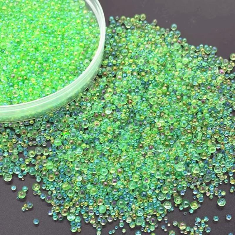 Magic fruit green glass beads 450g blend