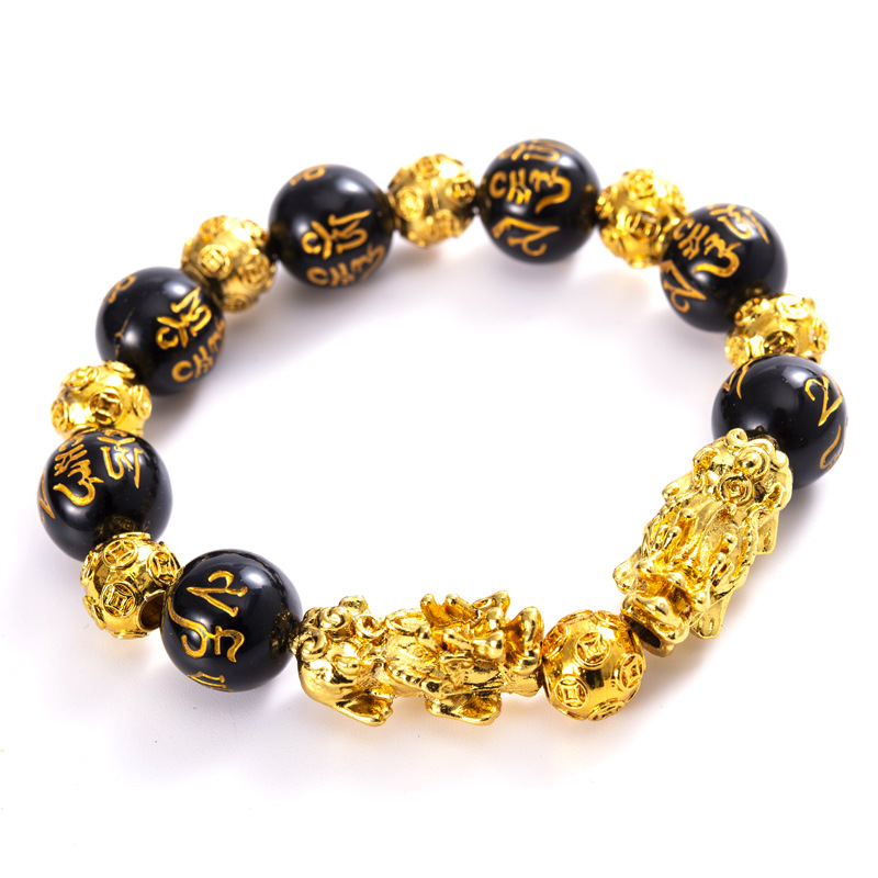14mm six-word beads more golden beads double PI xiu bracelet