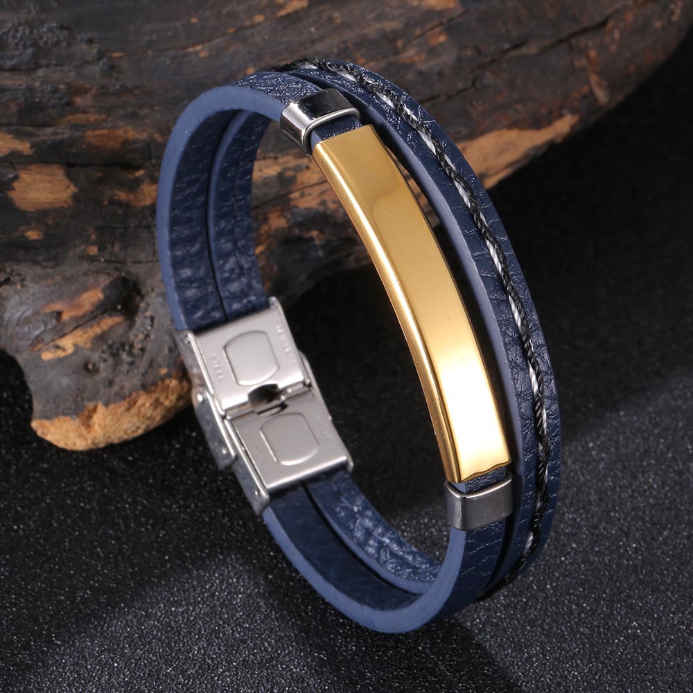 Blue leather [golden]: 165mm