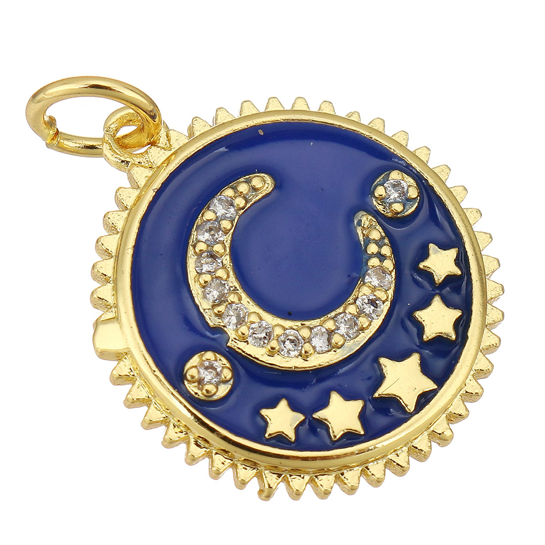3:gold color plated with blue enamel