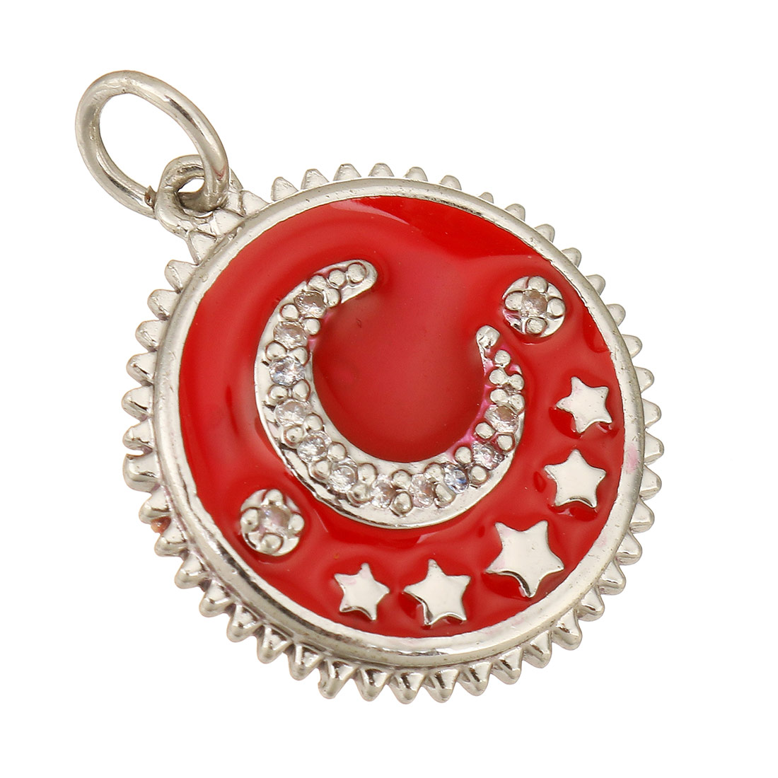 6:silver color plated with red enamel