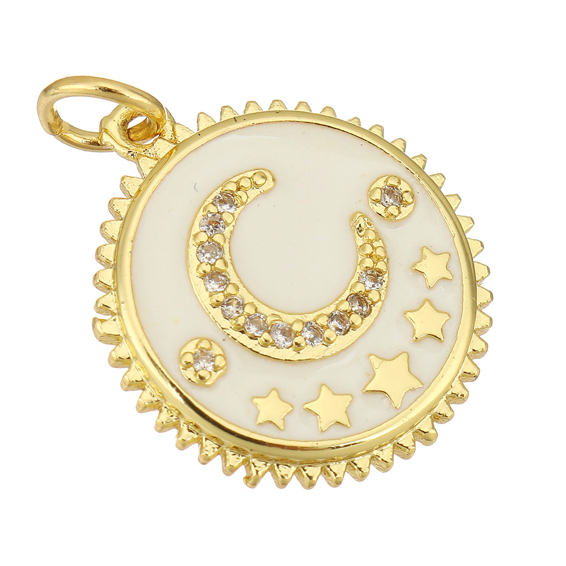 8:gold color plated with white enamel