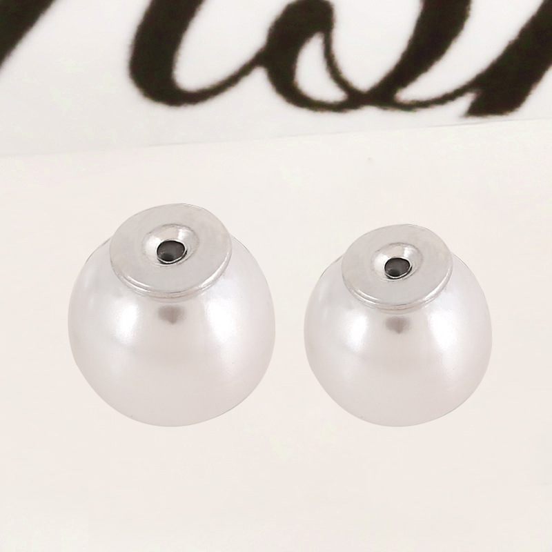 White K pure white pearl earplug pearl diameter 8m