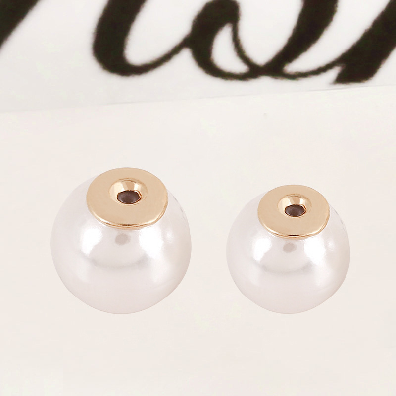 KC gold pure white pearl earplug pearl diameter 10