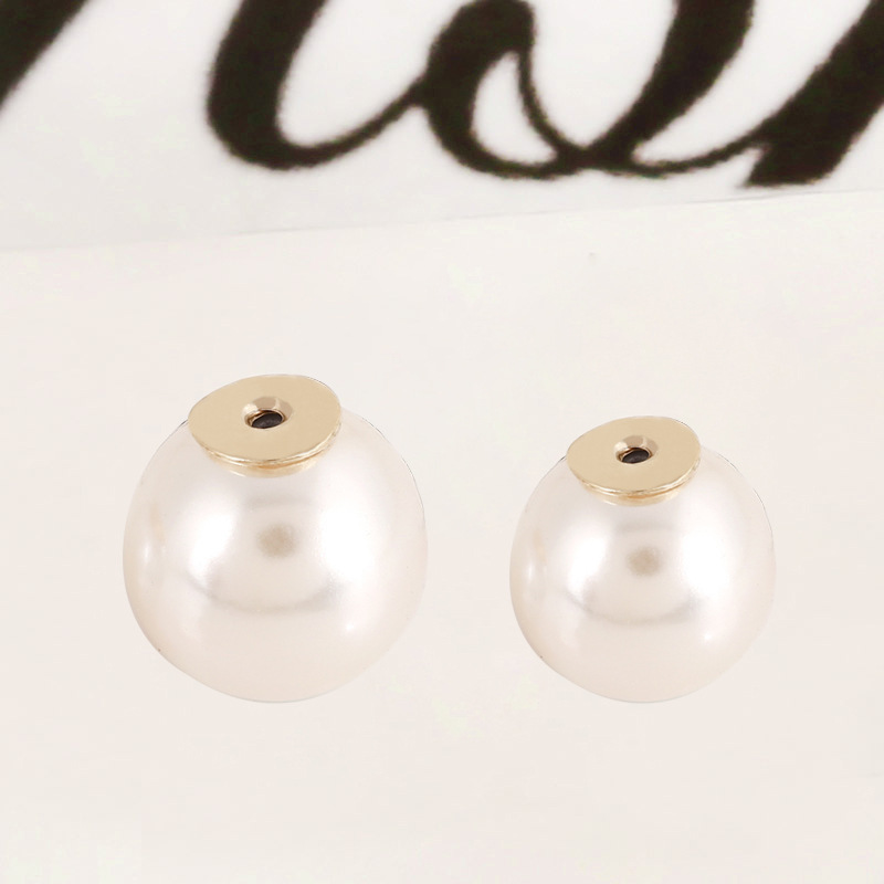 KC gold white pearl earplug pearl diameter 8mm 1 p