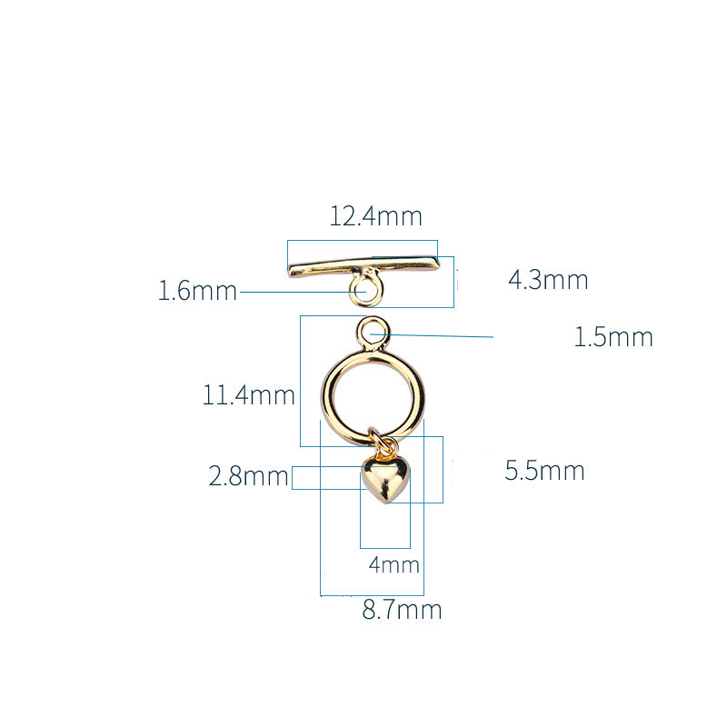 gold color plated 8.7x11.4mm, 12.4x4.3mm