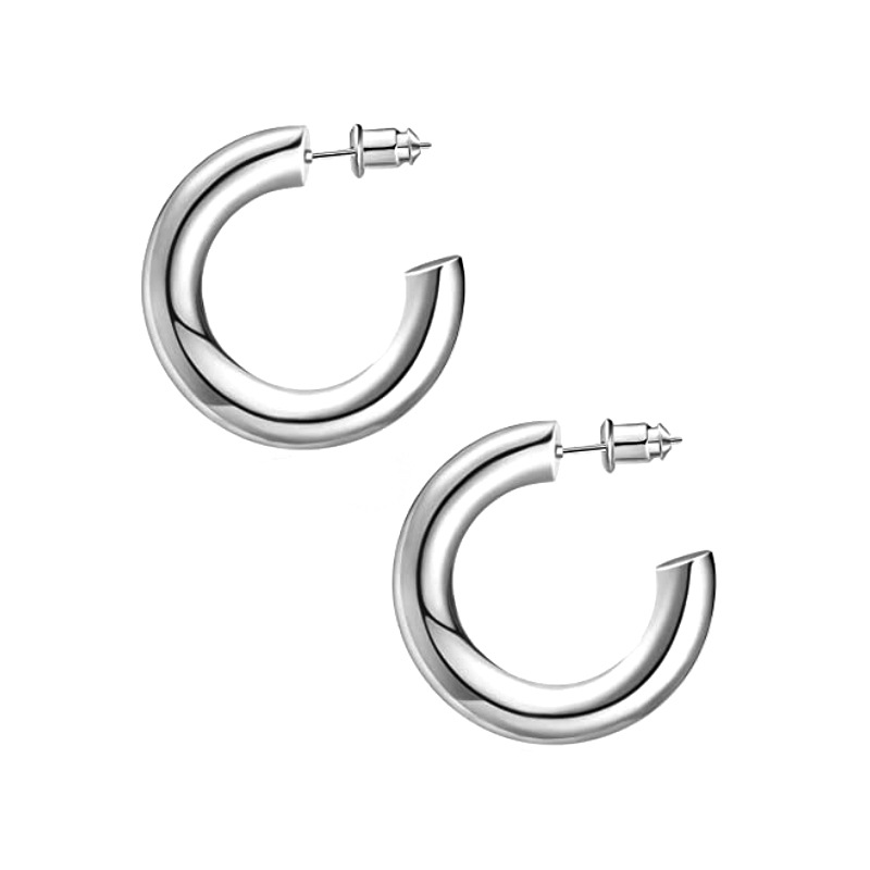 11:Silver earrings 5mmX25mm