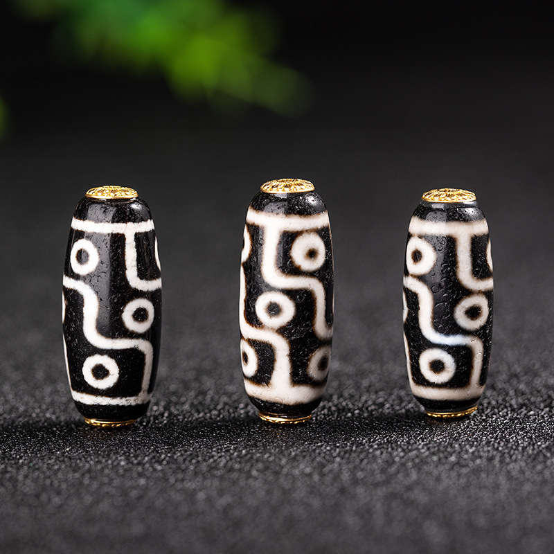 Large nine - eyed Dzi Beads ( about 13*30mm ) / pc