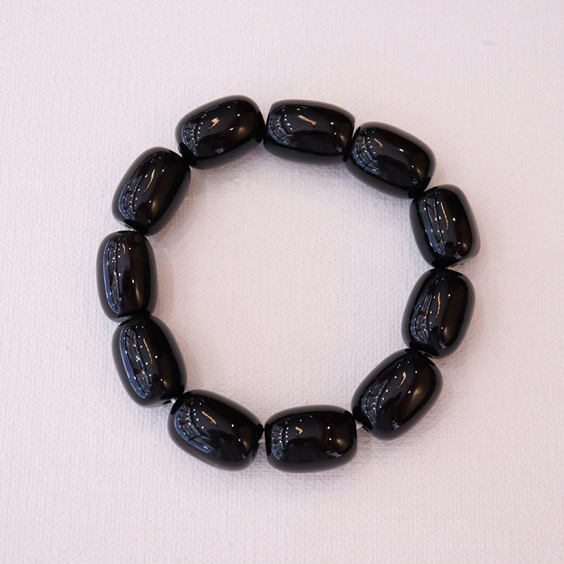 A6 black oval Pearl agate 13*18mm