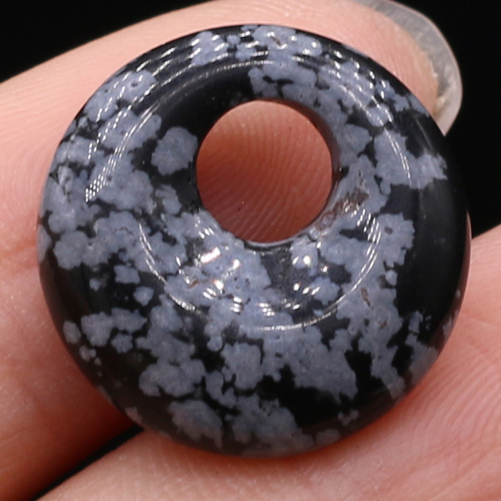 Snowflake Obsidian, diameter 18mm-hole 5.5mm