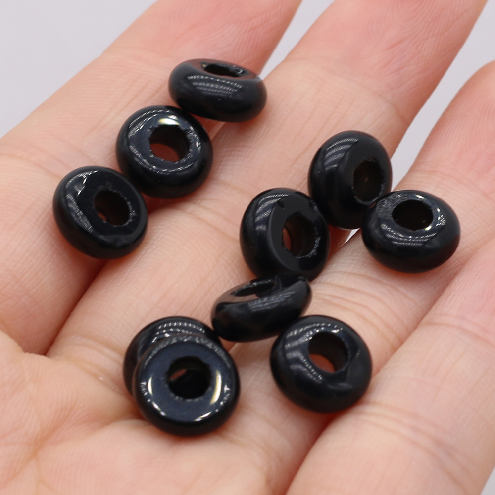 Black agate specifications-5x10mm-hole inner diame