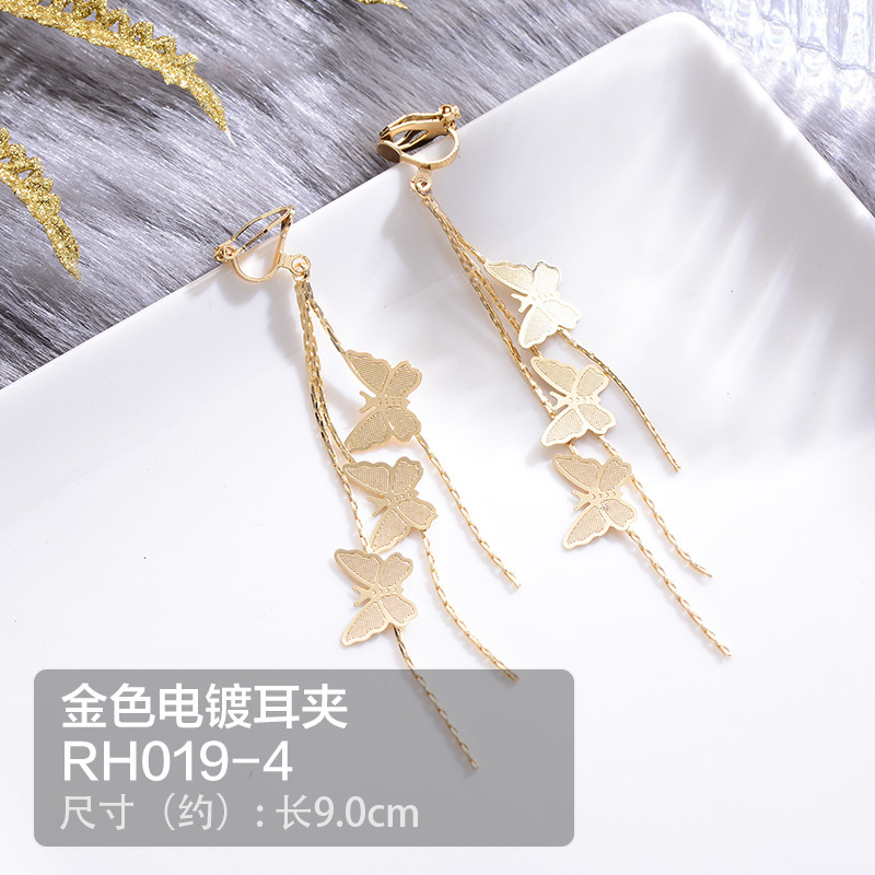 4 gold color plated ear clamp