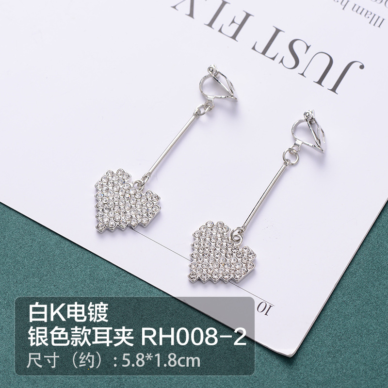 2 Silver hearts ear clip