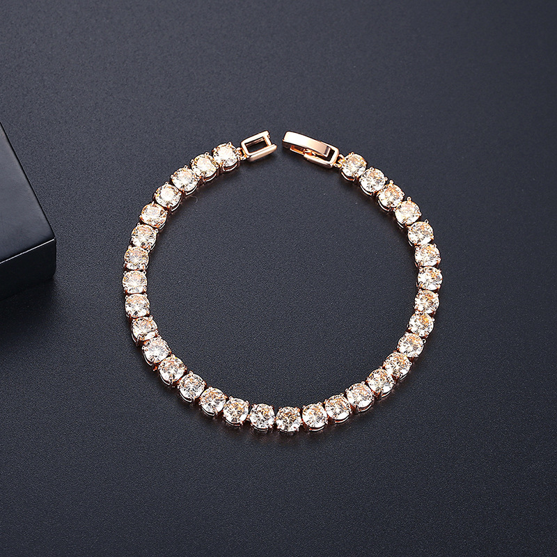 rose gold plated with crystal cubic zirconia