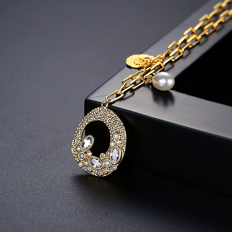 gold color with crystal cubic zirconia