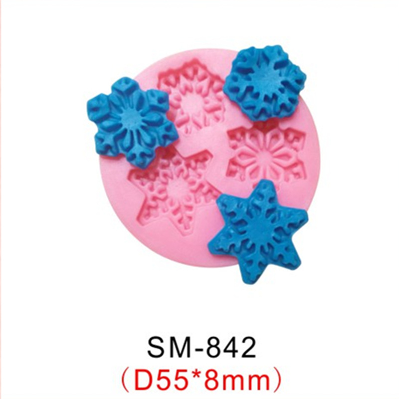 (16g) 3 pieces of snowflake SM-842 pink/off-white