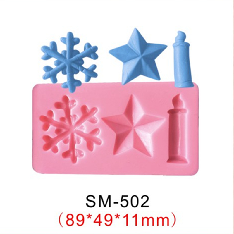 (40g) Snowflake Star Candle SM-502 Pink/Off White Random Hair