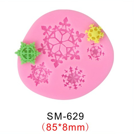 4:(44g) 4 pieces of snowflake SM-629 pink/off-white random hair