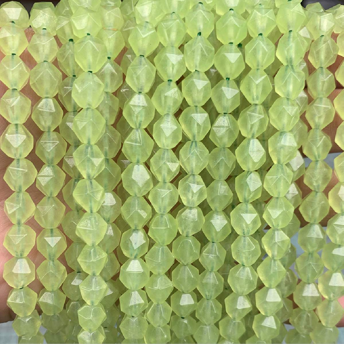 Apple green chalcedony 6mm/about 55 pcs