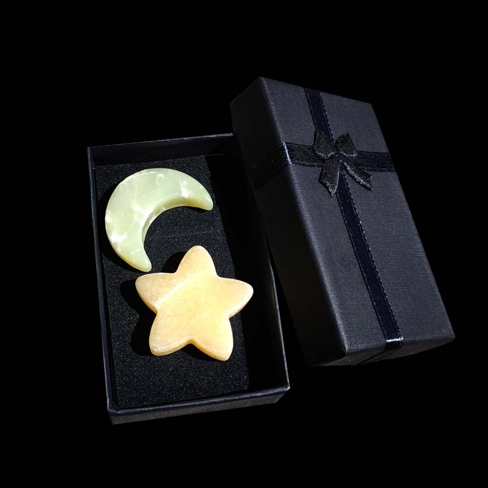 Moon   five-pointed star   gift box