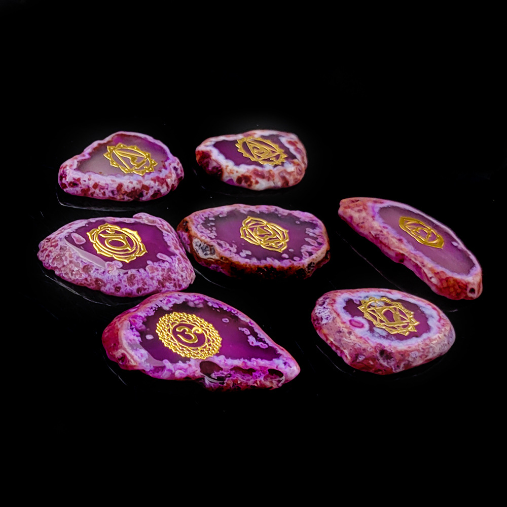 Set of rose red agate