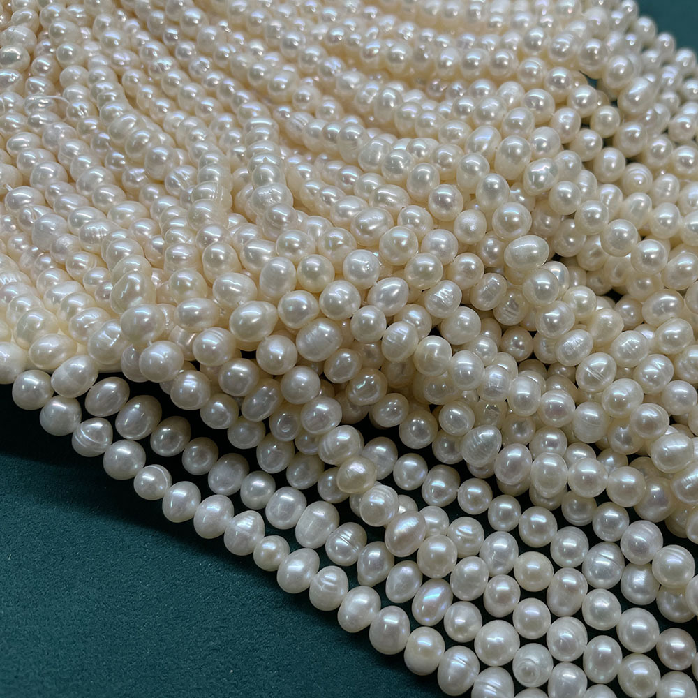 White few growth patterns, about 60 beads, 6-7mm