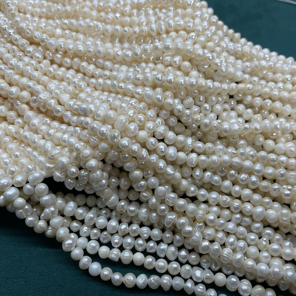 White low-light thread beads, about 73, 5-6mm