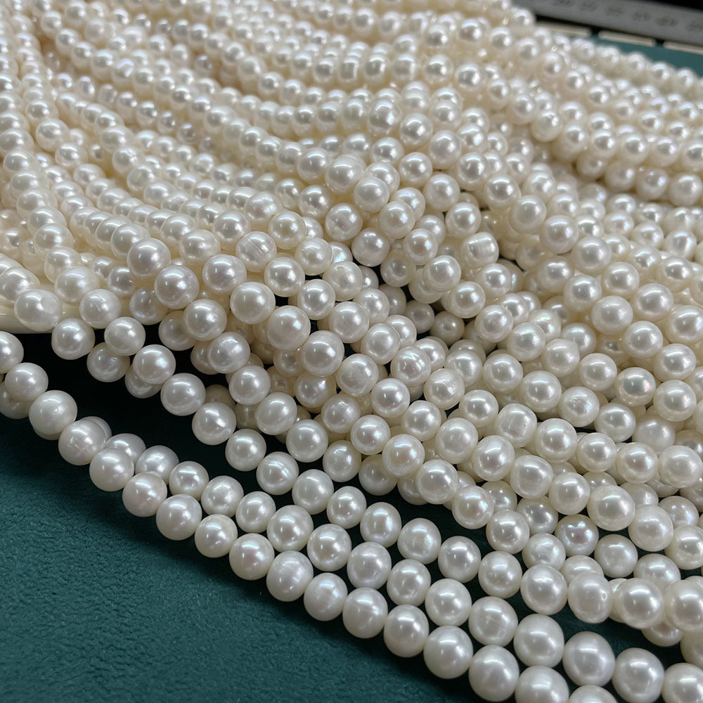 White bright light, about 53 beads/strand