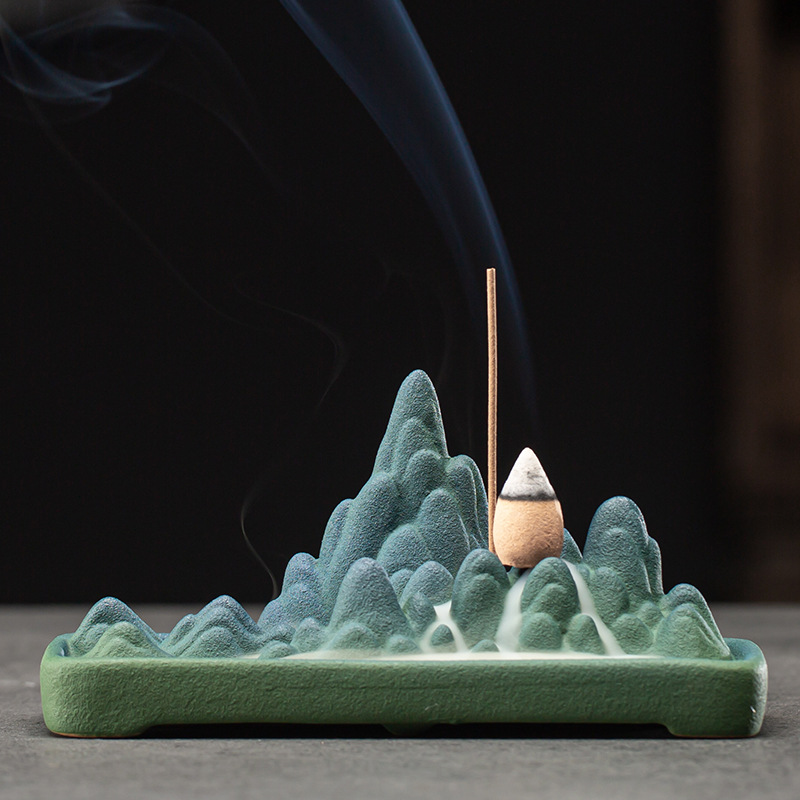 2:Thousands of Mountains and Valleys Incense Burner-Green