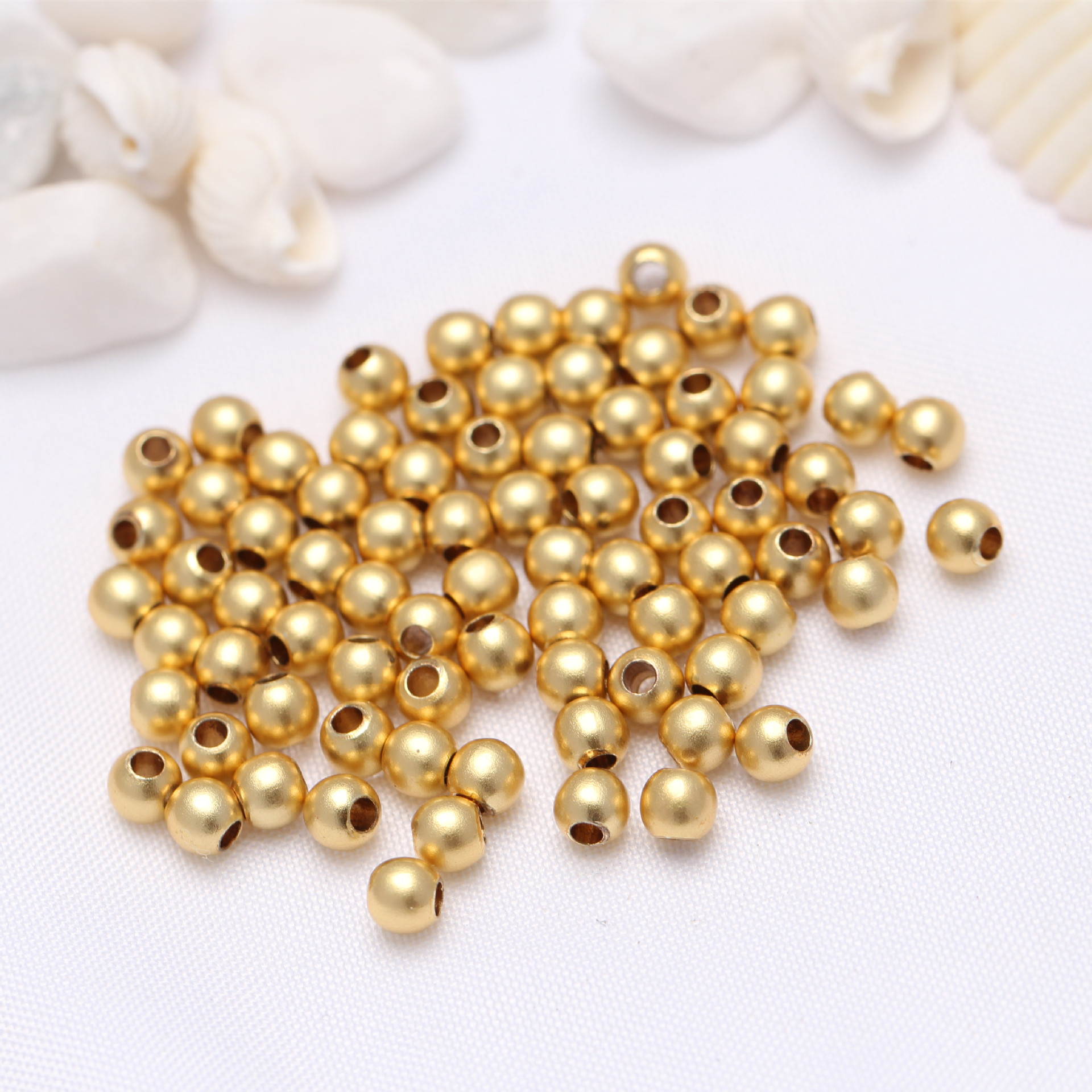 A-82 Color Preserving Sand Gold Loose Bead 5.0mm