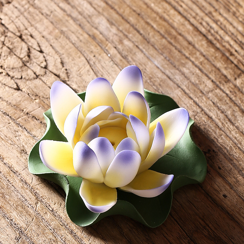 Zen water lily ornaments*purple yellow