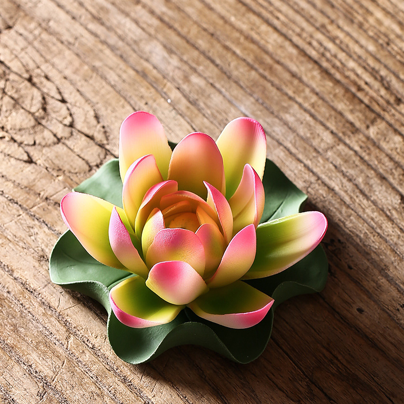 Zen water lily ornaments*pink green