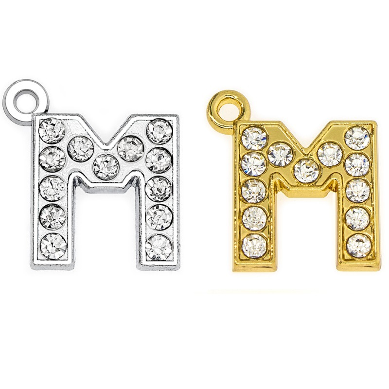M 15mm gold pendant