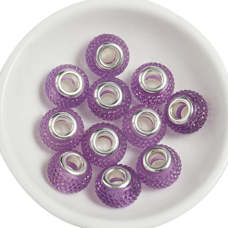4:Pockmarked large hole beads light purple,14x8.5mm