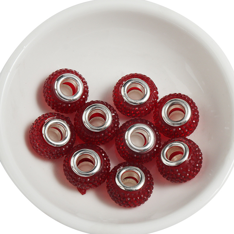 5:Pockmarked large hole beads red,14x8.5mm