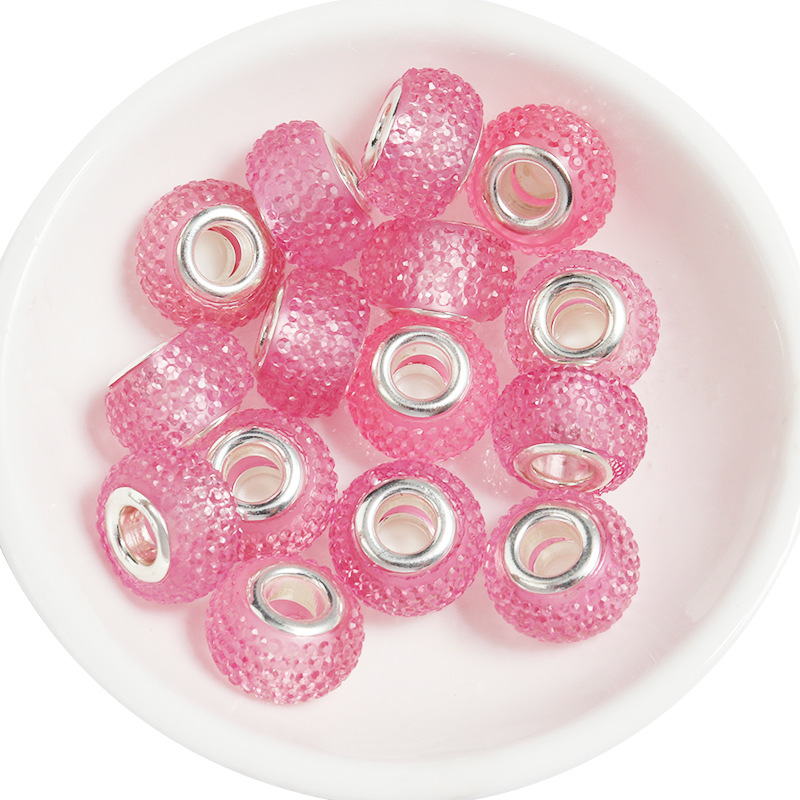7:Pockmarked Big Hole Beads Pink,14x8.5mm