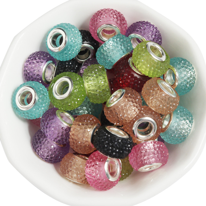 8:Pockmarked large hole beads mixed color,14x8.5mm