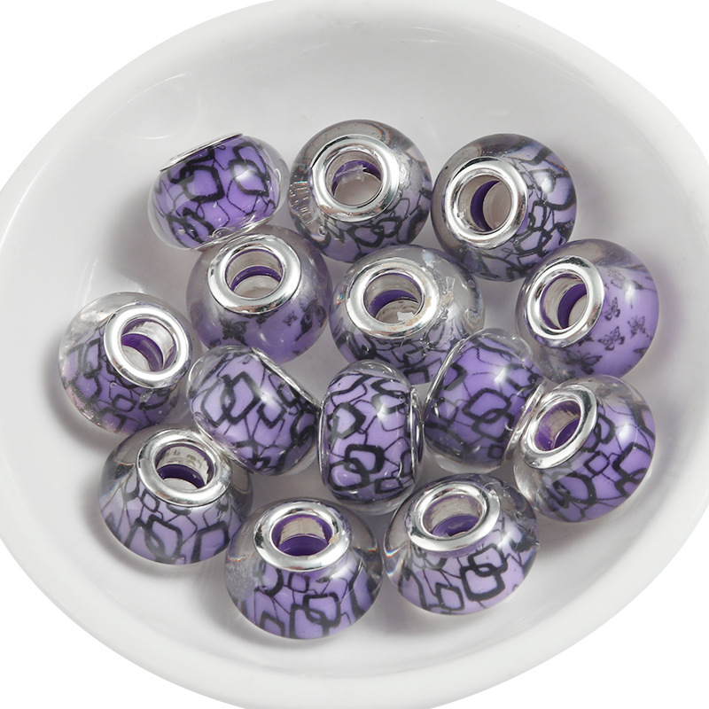 Large square beads purple,14x9mm