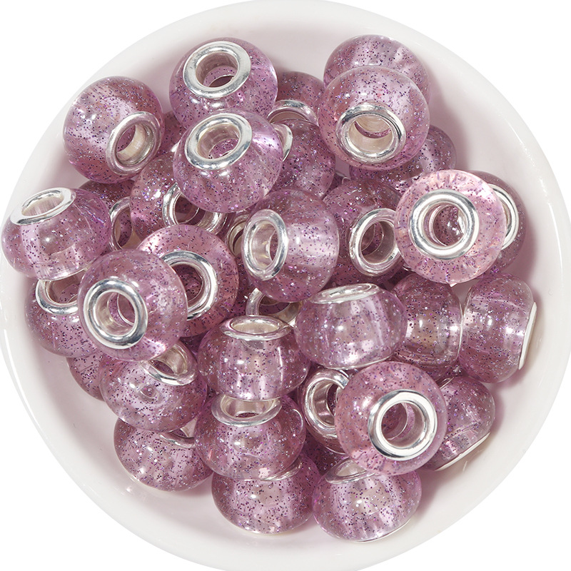 Colorful dots, large beads, purple,14x9.5mm