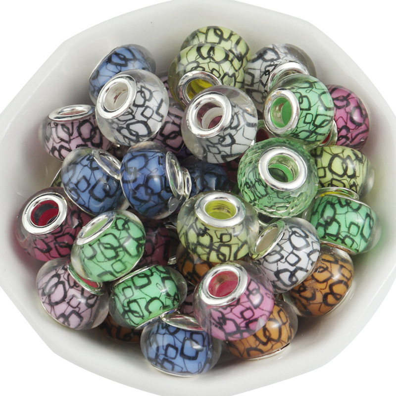 17:Square large beads mixed color,14x9mm