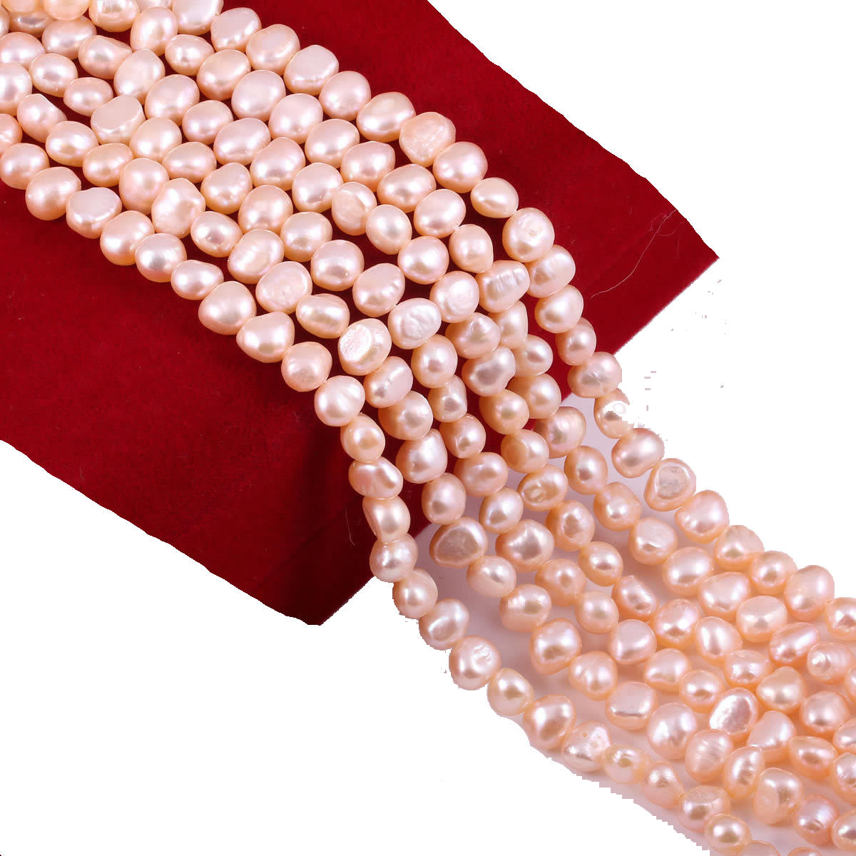 Pink 4-5mm, about 70beads/strand