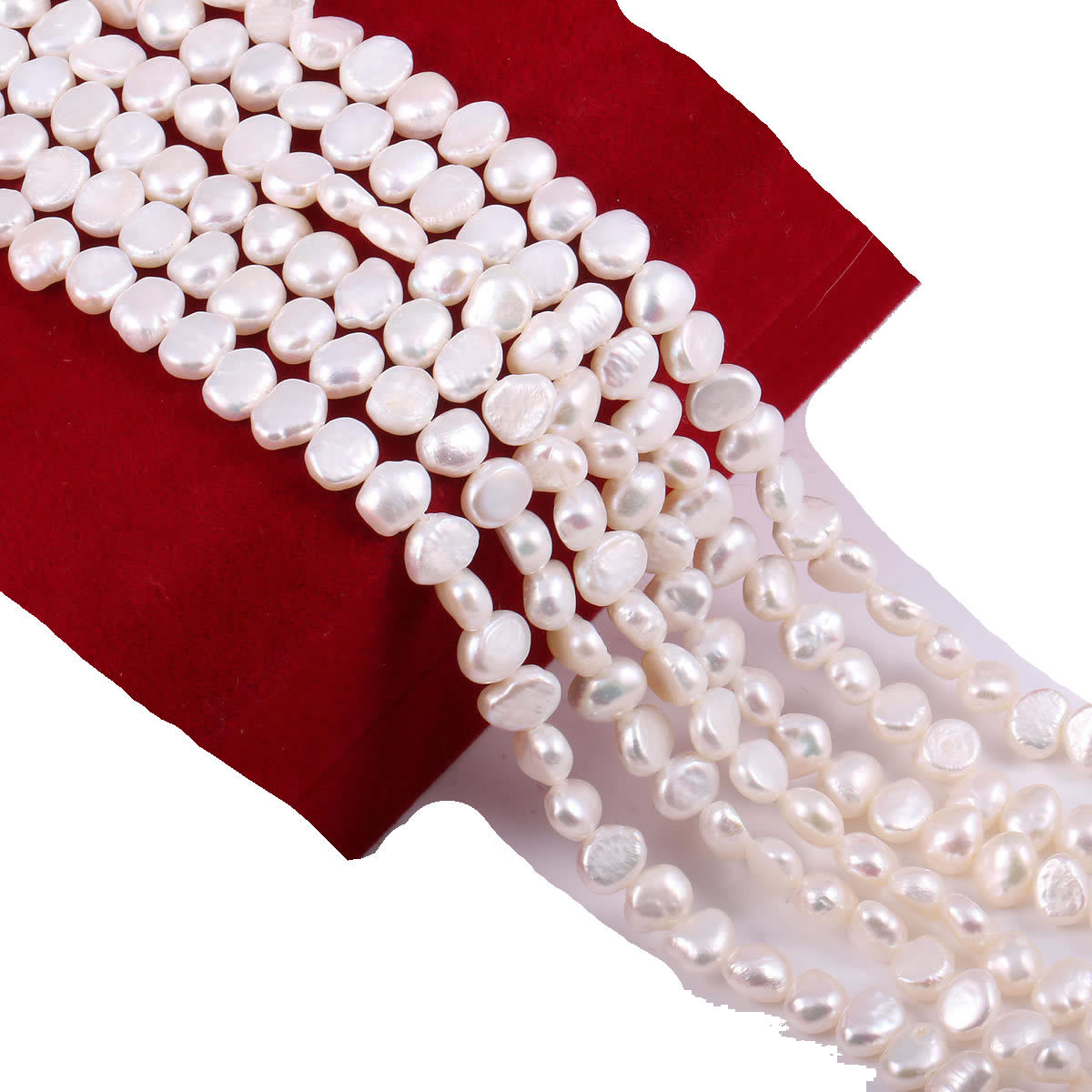 White 7-8mm, about 43beads/strand