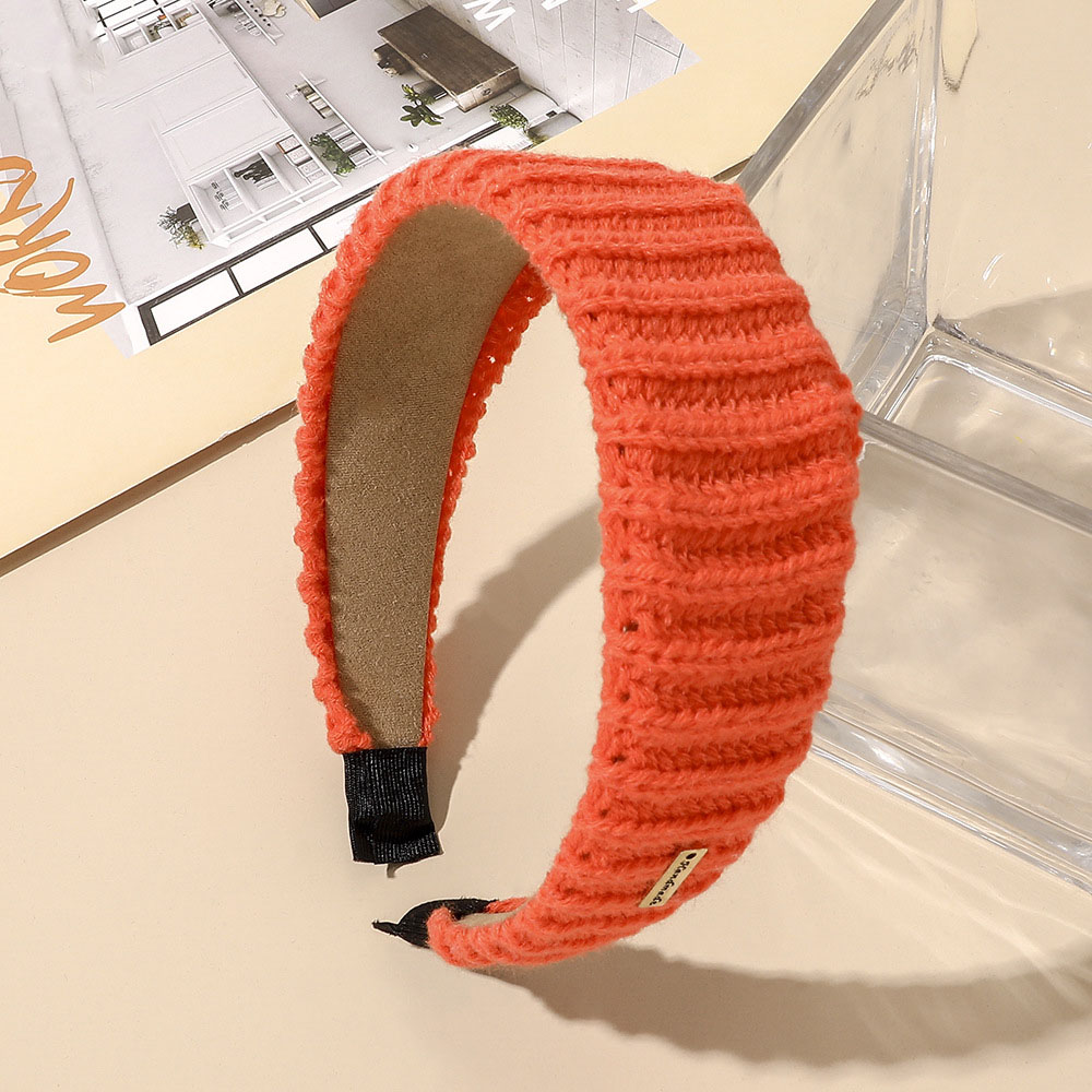 Wool Striped Headband-Orange