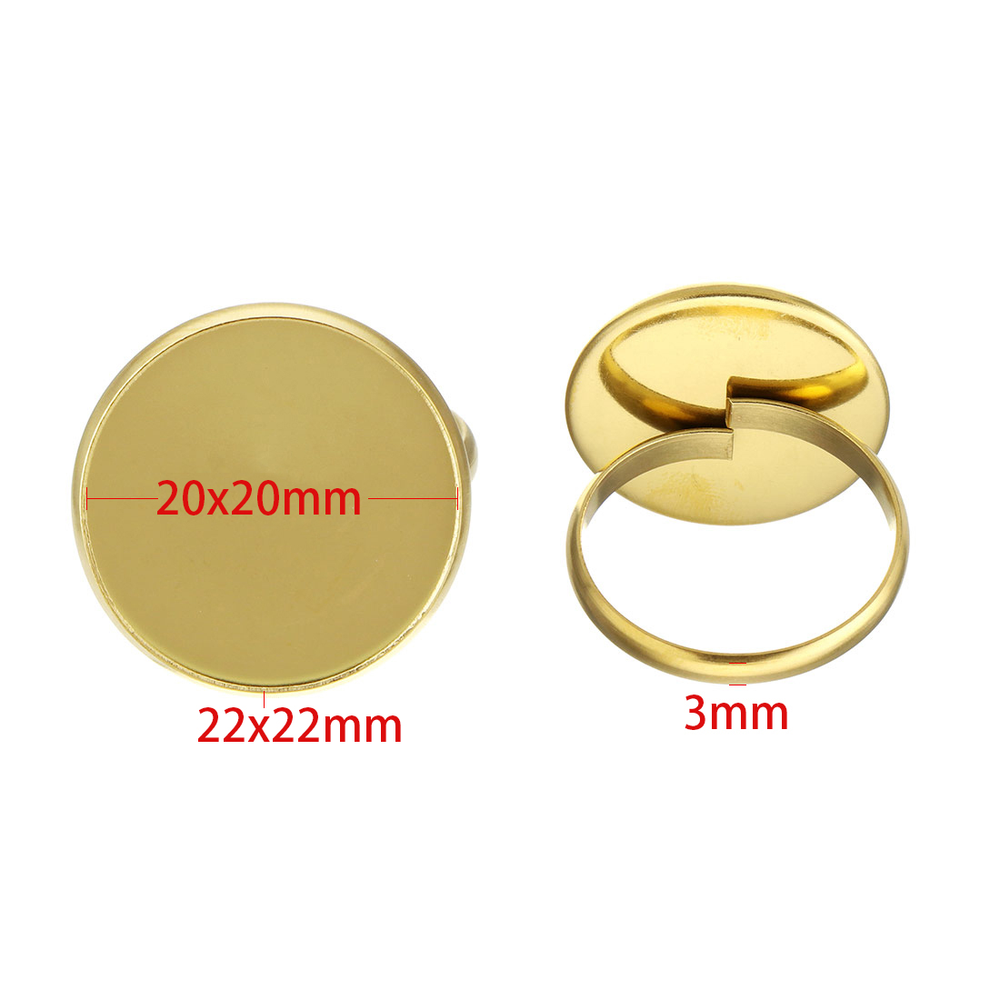 2:gold 22*22mm