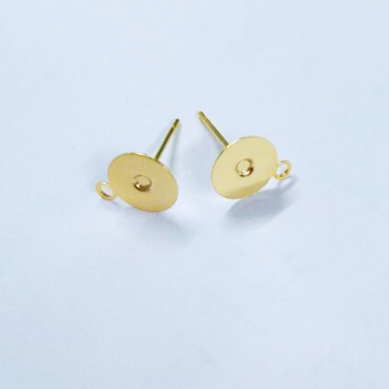 Gold, flat pin, with hanging hole, 0.7x12x8mm