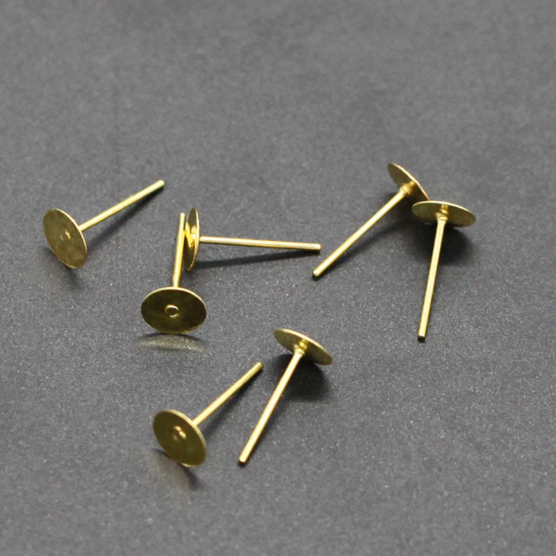 Golden flat pin without hanging hole, 0.7x12x8mm