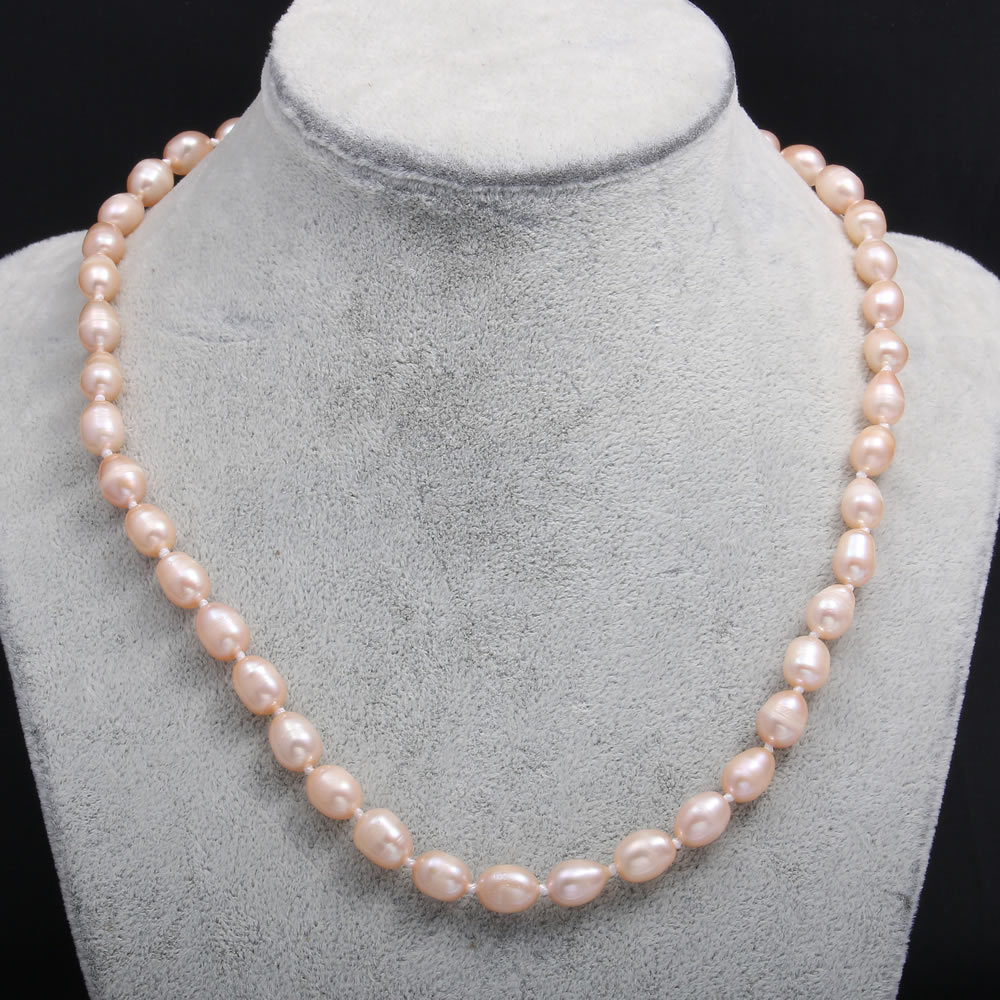Pink 9-10mm pearls, 45cm in length, 30-31 pcs/piec