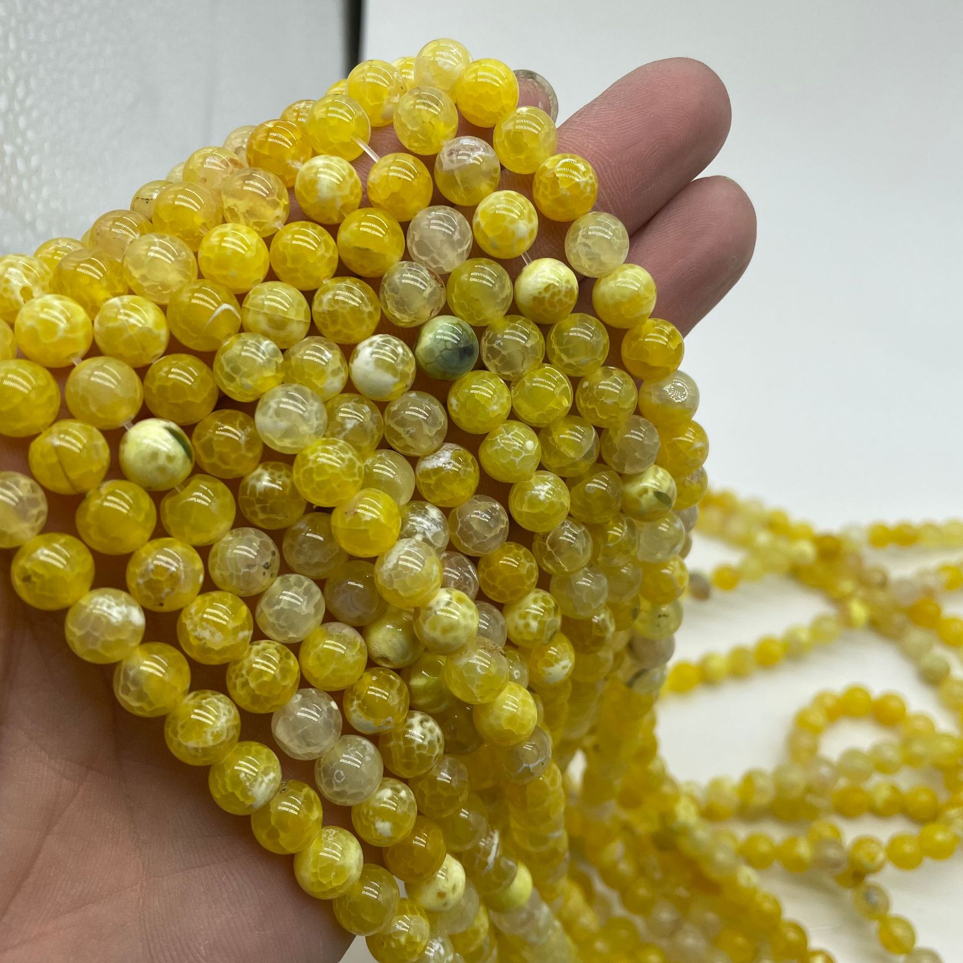 Yellow,  6mm (about 60 beads/strand)