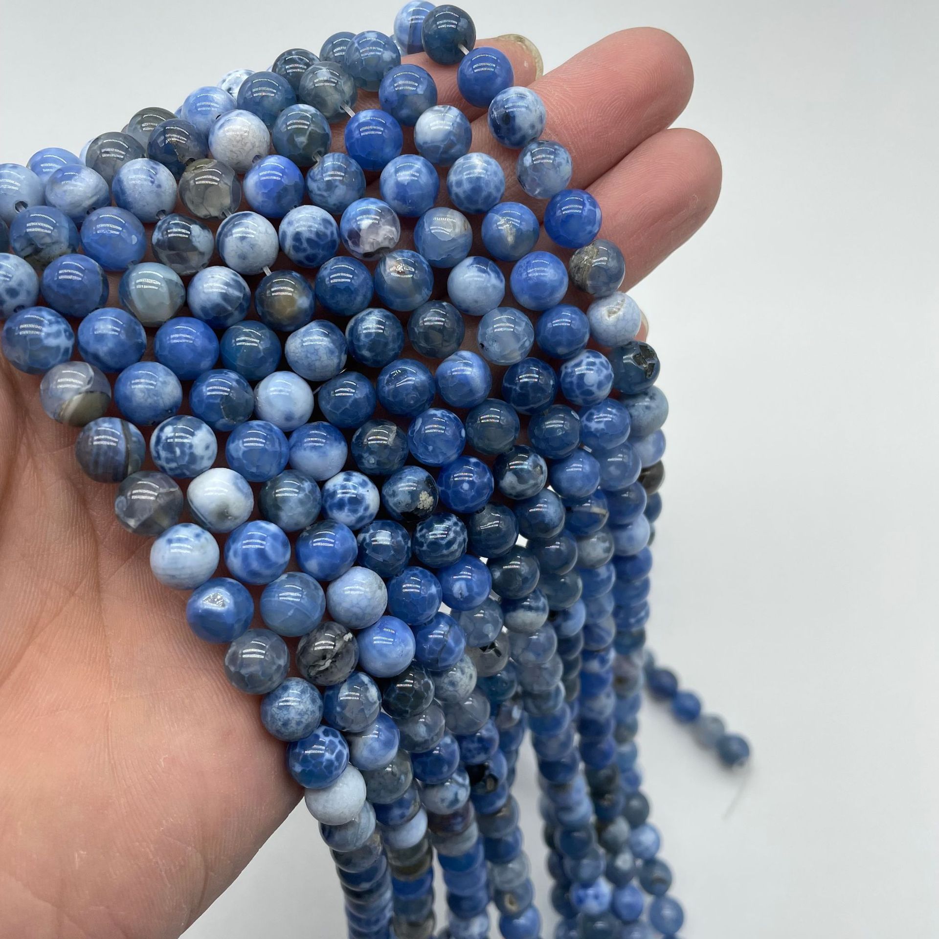 Blue, 8mm (about 60 beads/strand)